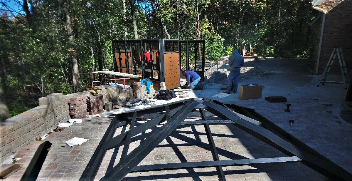 Transmotion Delivery Assembly Installation Relocation of a Visscher 11X11 Madrid Gazebo in Wadsworth IL Illinois Indiana Wisconsin Washington Michigan California Backyard Gazebo Fun Family Friends Relax Summer Autumn Fall Spring Forest Chill Hangout